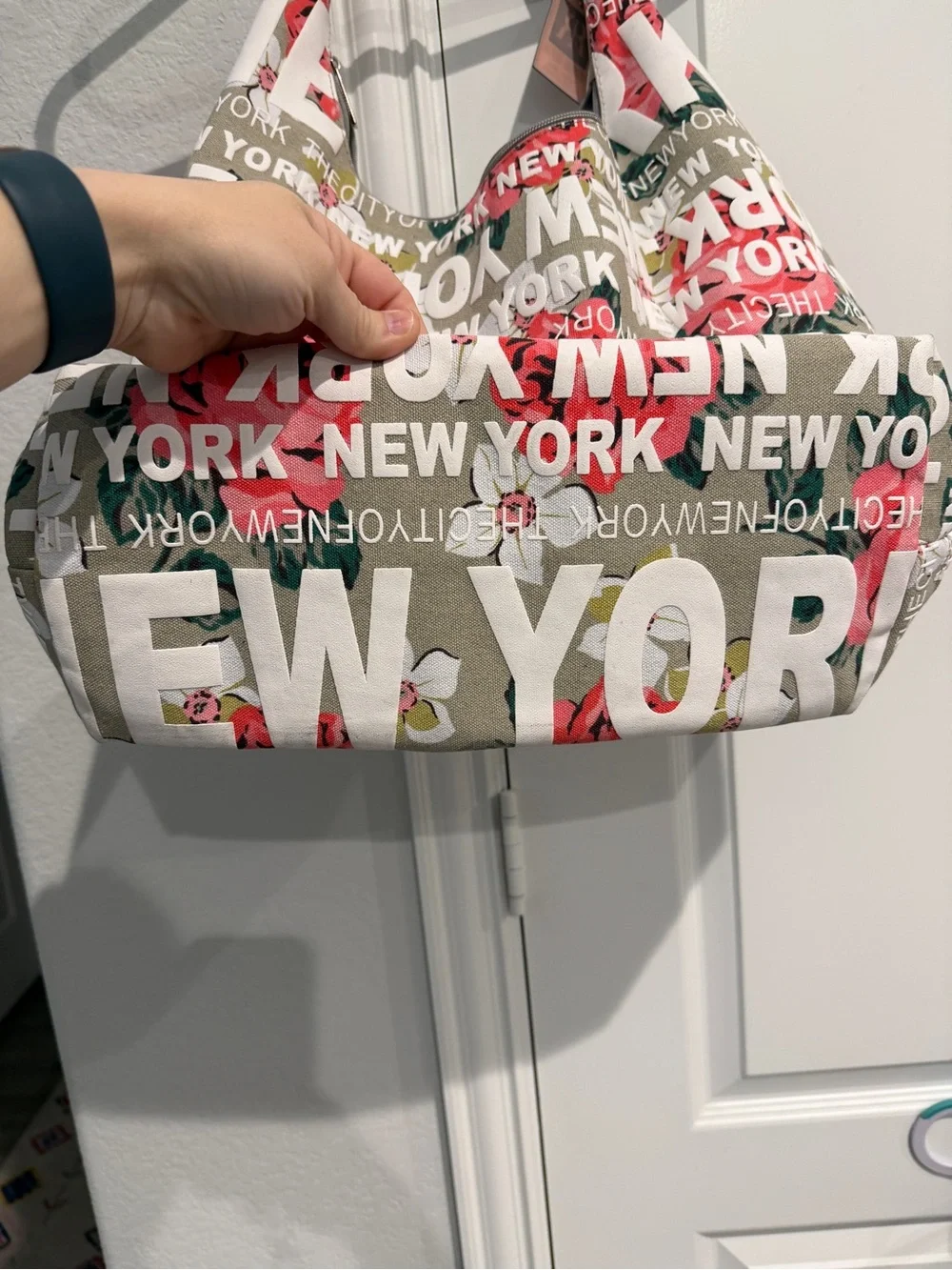 Robin Ruth New York Floral Canvas Hobo Bag